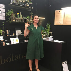 Botanopia Owner at trade show booth