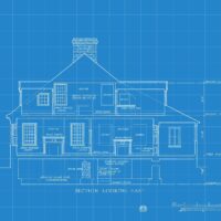 blauwdruk technische tekening cyanotype blauwdruk van een huis technische tekening