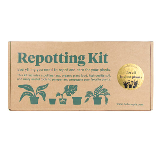 Repotting Kit for indoor plants, including a potting tarp, soil and more