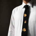 Botanopia golden embroidered brooches 3 tropical leaves