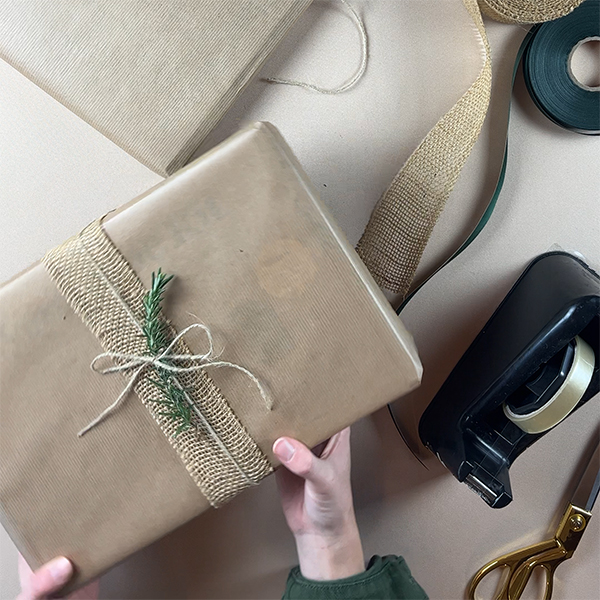 Eco-friendly gift wrapping ideas with plant
