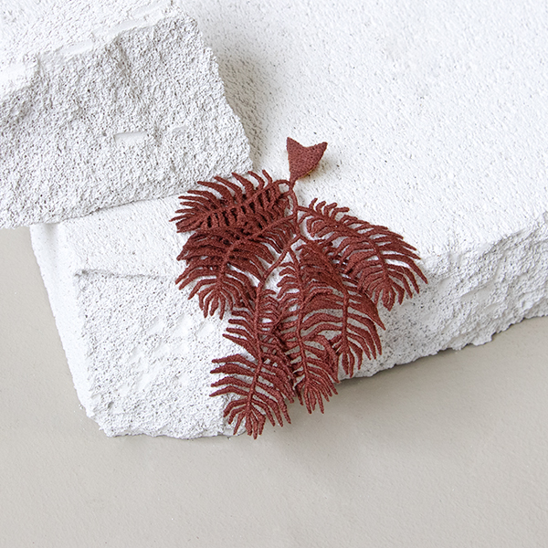 Knight’s plume fern embroidered brooch