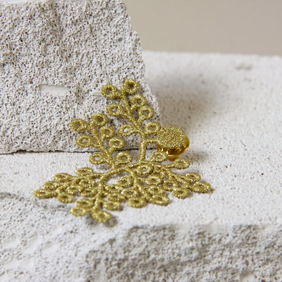 spikemoss embroidered brooches