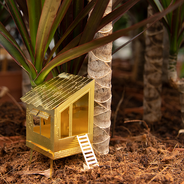 Tiny Treehouse for your plants in gold brass- Botanopia