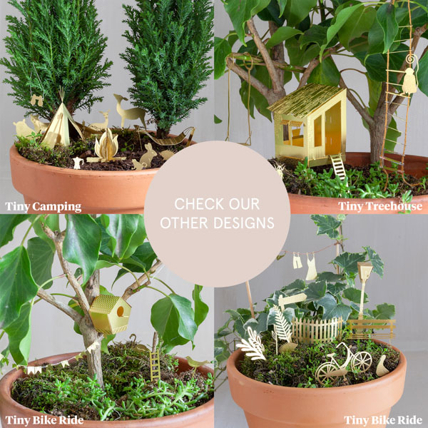 Tiny Treehouse for your plants in gold brass- Botanopia