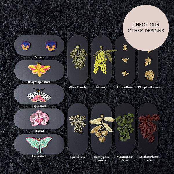 Golden Spikemoss embroidered brooch - Botanopia