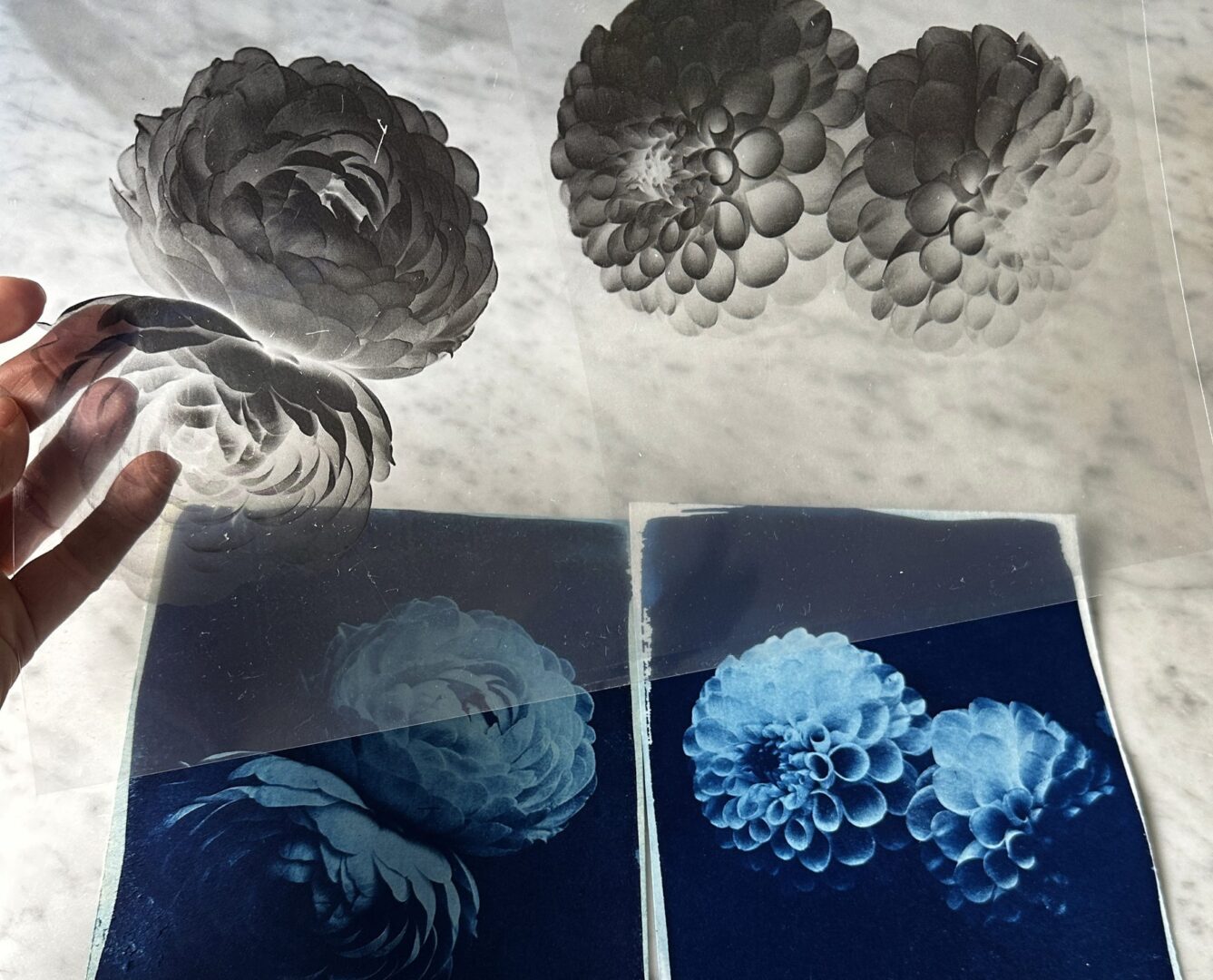 Negative printed