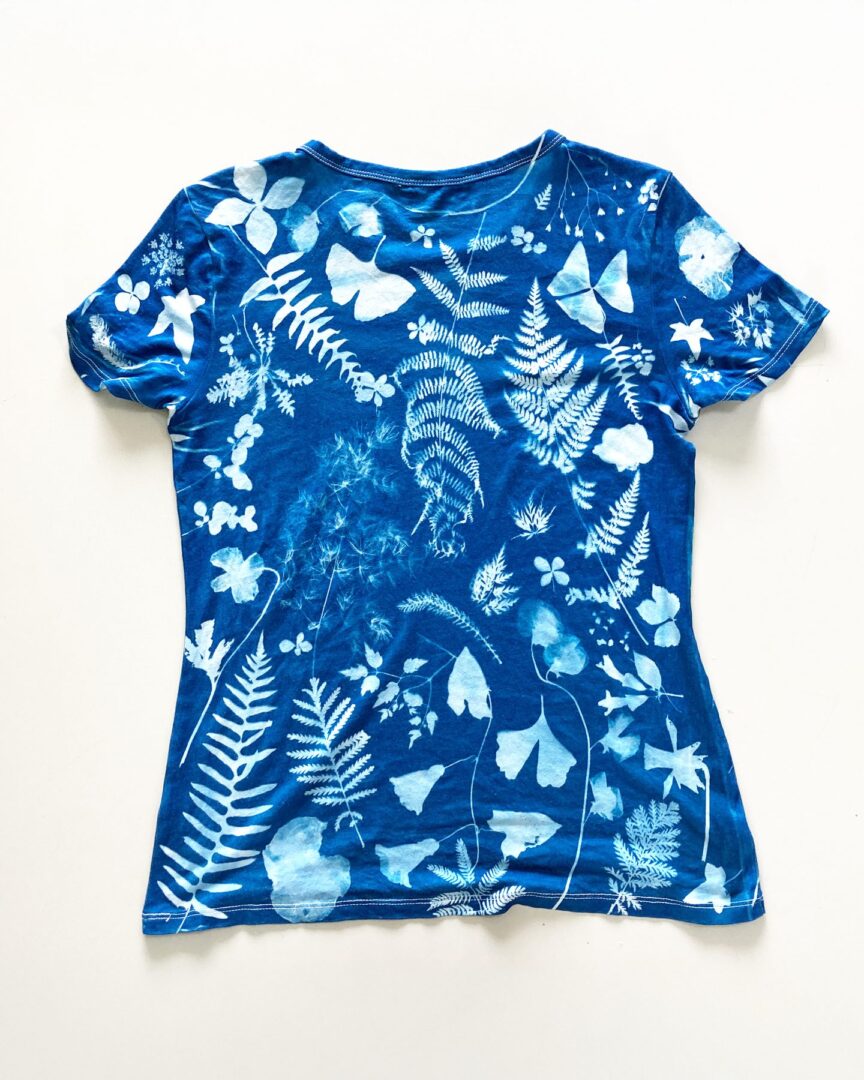 Cyanotype printed on a t-shirt